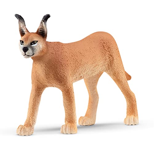 Schleich Wild Life Realistic Female Caracal Toy Figurine - Detailed 3+ Animal Figure