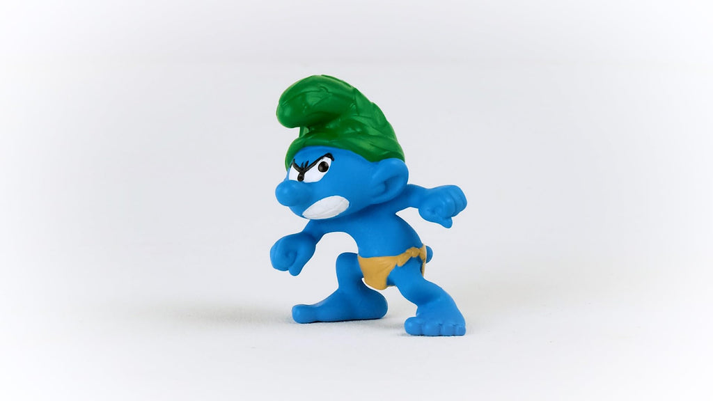 Schleich Wild Smurf Figure – Retro Collectible Smurfs Toy, Angry Expression