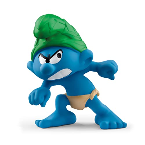 Schleich Wild Smurf Figure – Retro Collectible Smurfs Toy, Angry Expression