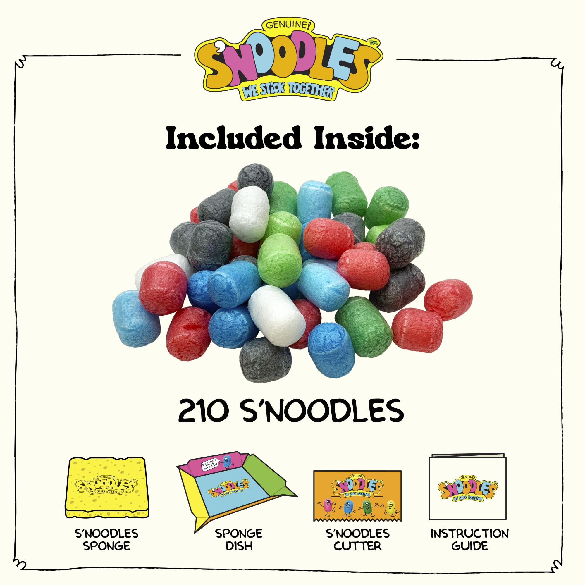 Schylling S'Noodles Creative Building Craft Kit – 210 Biodegradable Noodles, Ages 4+