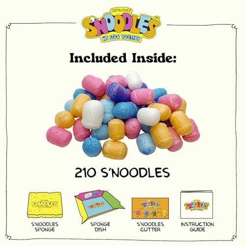 Schylling S'Noodles Creative Building Craft Kit – 210 Piece, Just Add Water, Ages 4+
