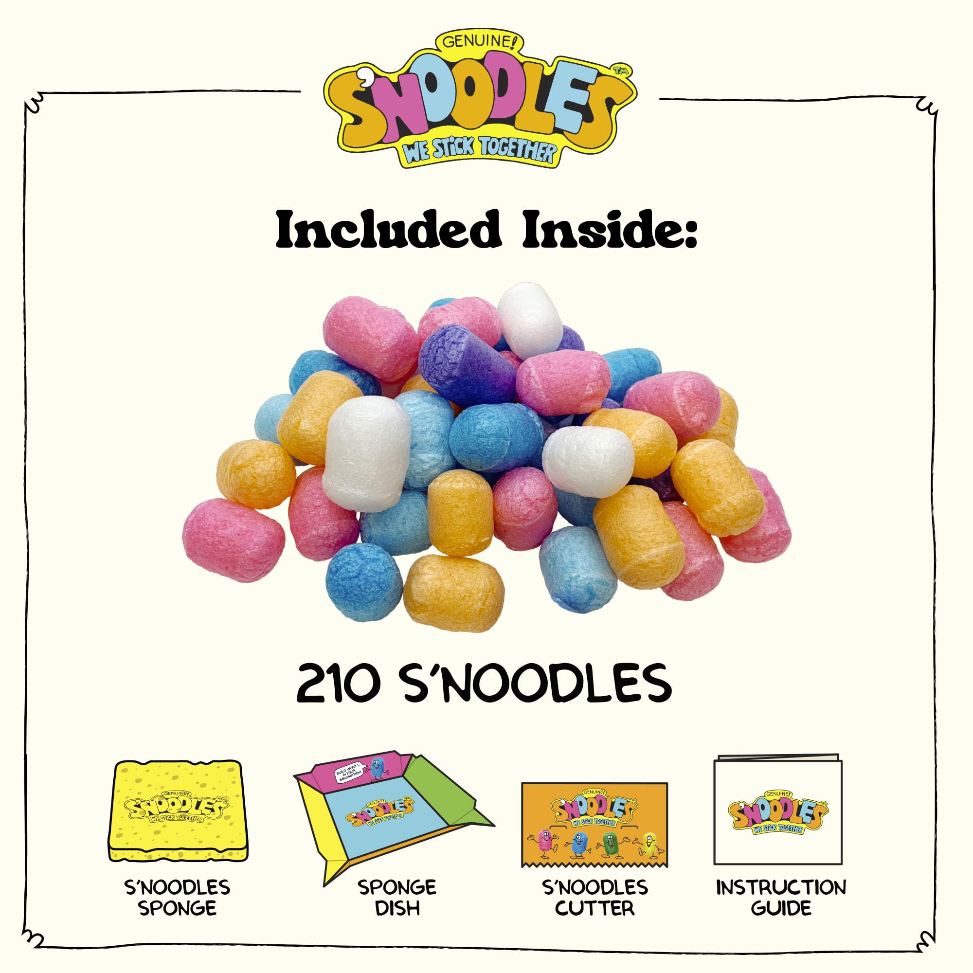 Schylling S'Noodles Creative Building Craft Kit – 210 Piece, Just Add Water, Ages 4+