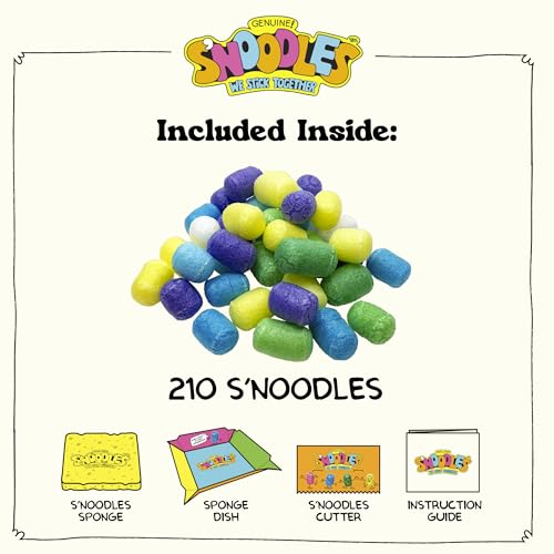 Schylling S’Noodles Creative Building Craft Kit – 210 Pieces, Just Add Water, Ages 4+