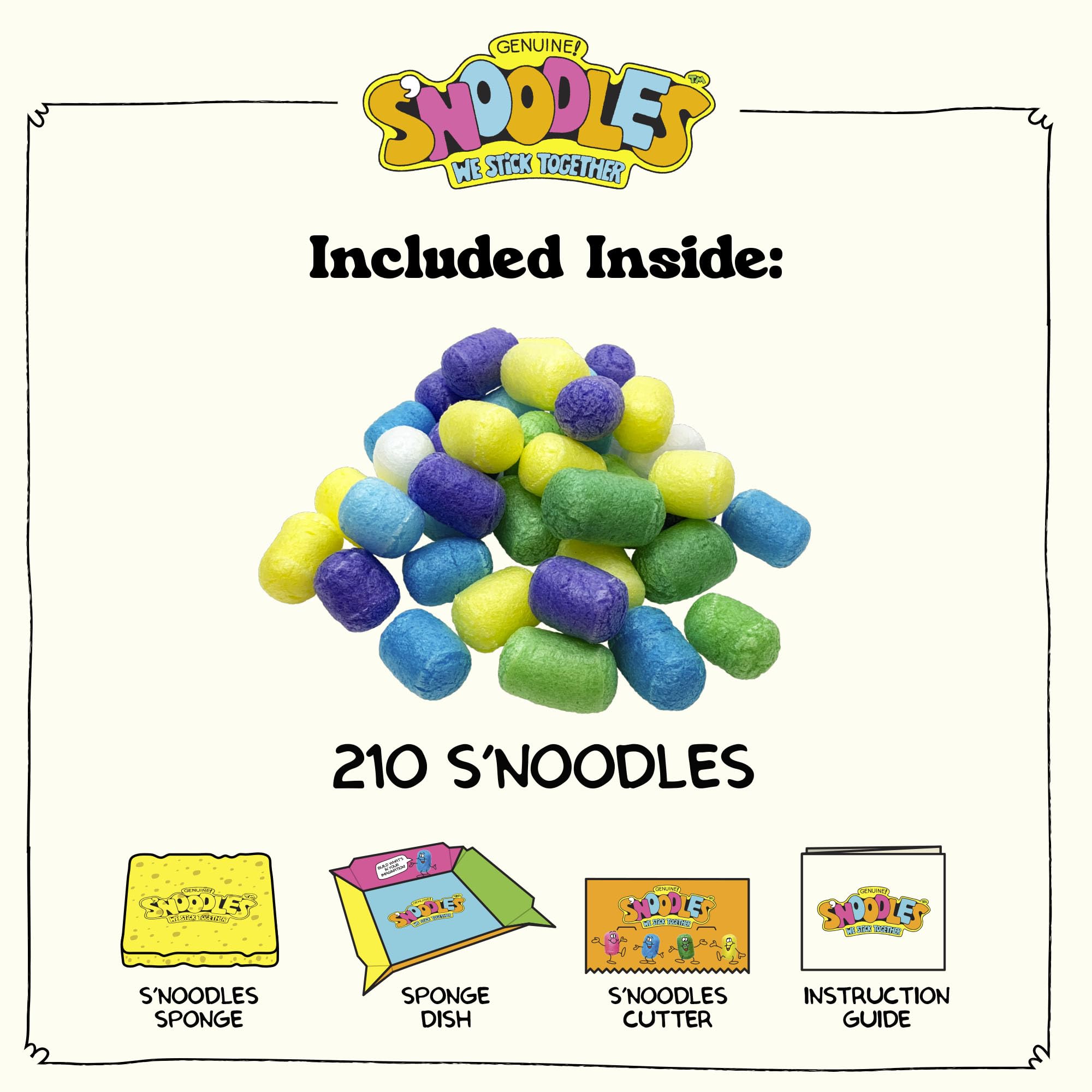 Schylling S’Noodles Creative Building Craft Kit – 210 Pieces, Just Add Water, Ages 4+