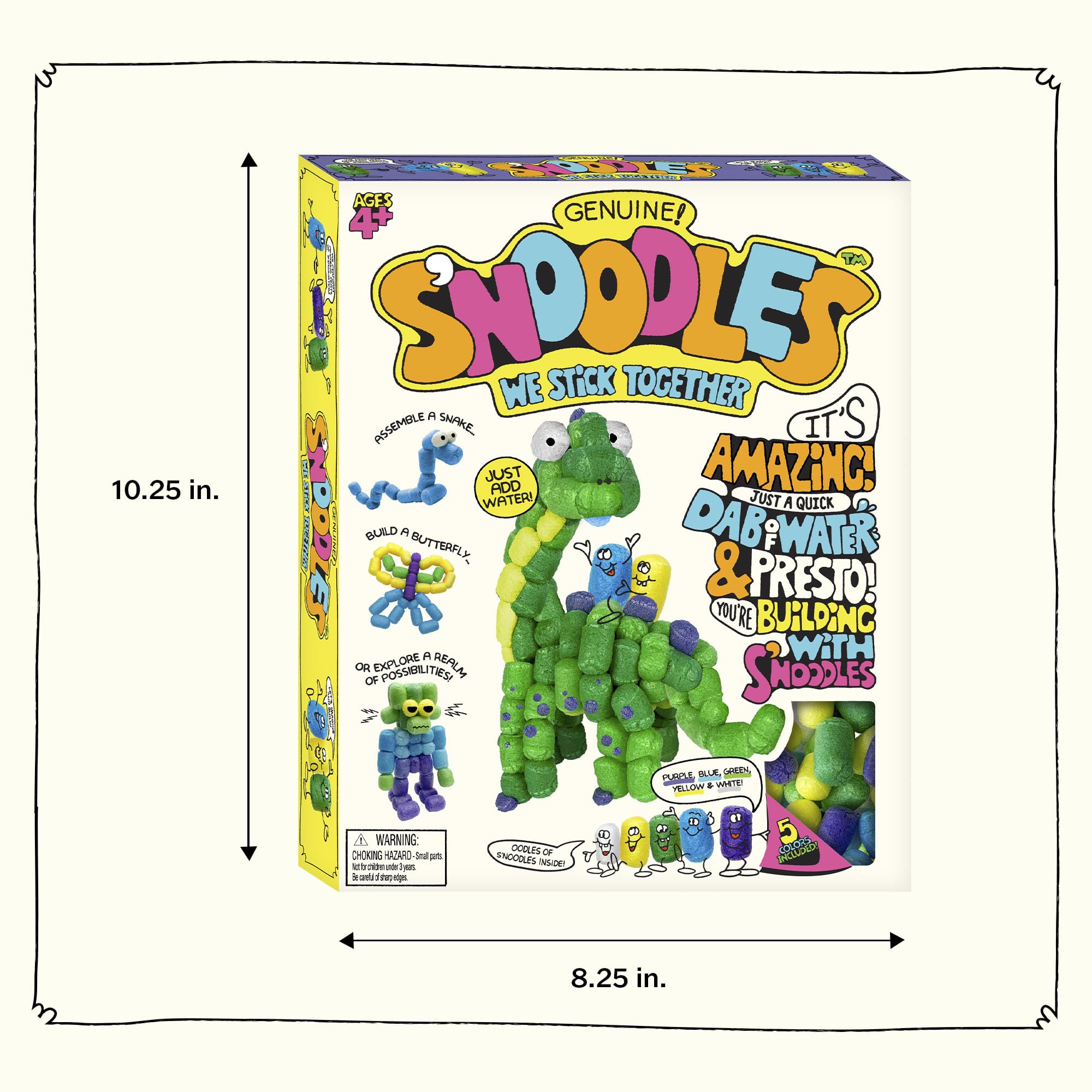 Schylling S’Noodles Creative Building Craft Kit – 210 Pieces, Just Add Water, Ages 4+