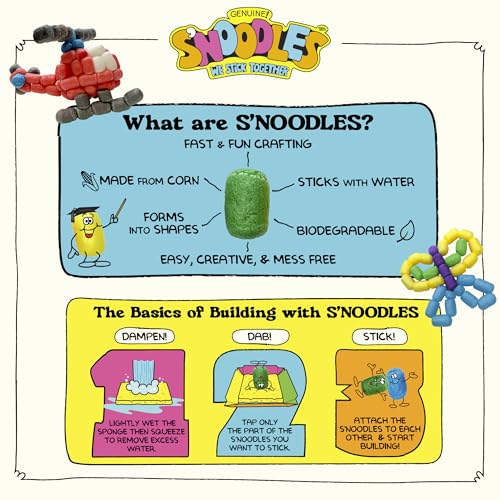 Schylling S’Noodles Creative Building Craft Kit – 210 Pieces, Just Add Water, Ages 4+