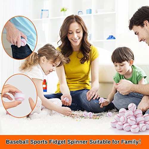SCIONE 36 Pack Baseball Fidget Spinners – Mini Bulk Party Favors for Kids, Stress Relief Toys