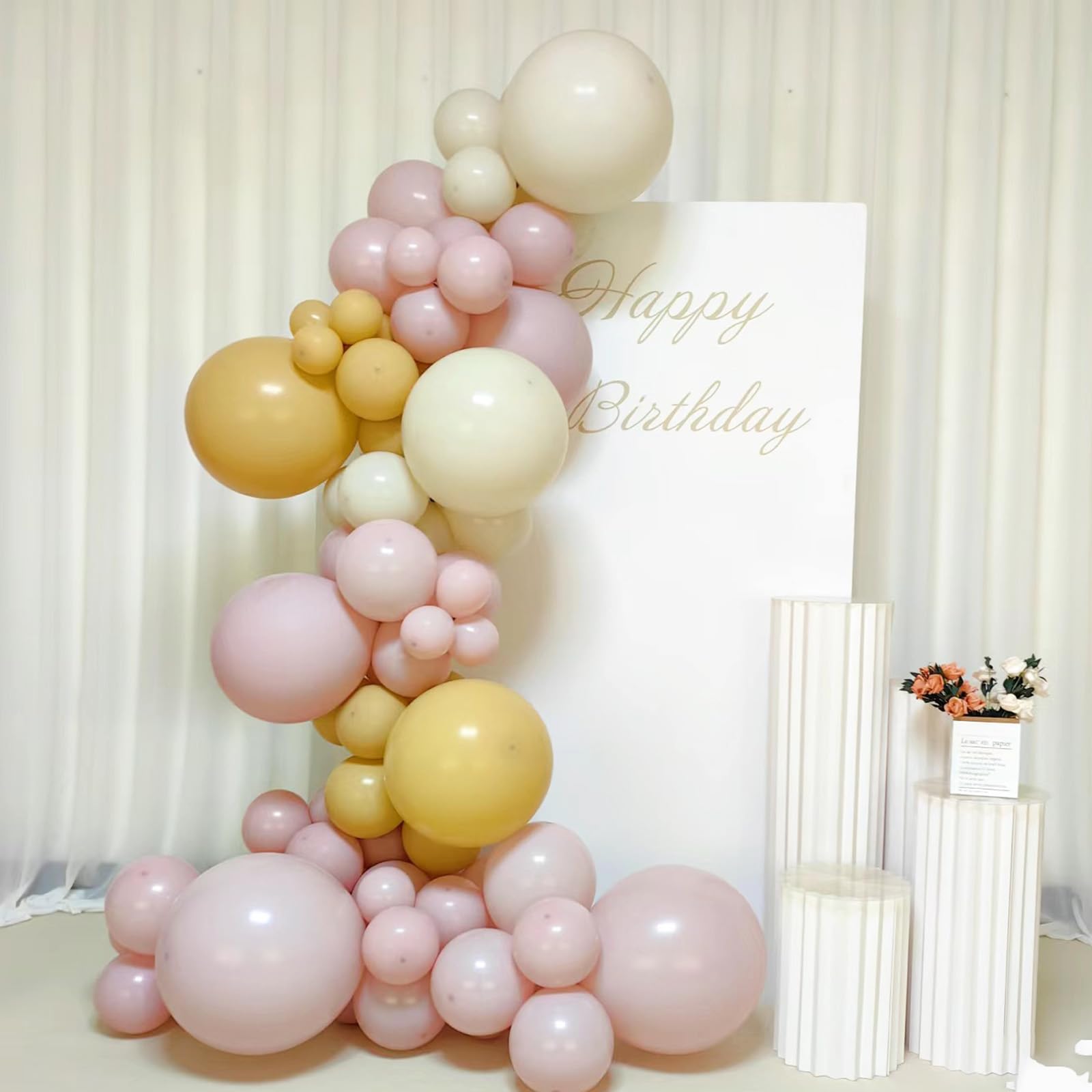 SCMDOTI Dusty Pink Balloons 54 Pack – 18,12,10,5 Inch Pastel Pink Balloons for Party Garland Arch Decorations