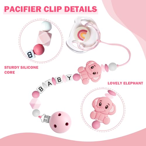SCOM 3-Piece Reborn Baby Doll Accessories Set - Pink Magnetic Pacifier, Bottle & Silicone Clip for 14-22 Inch Dolls