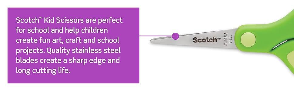 Scotch Purple Blunt Tip Scissors 12-Pack for Kids Ages 4+ | Soft Grip Classroom Pack