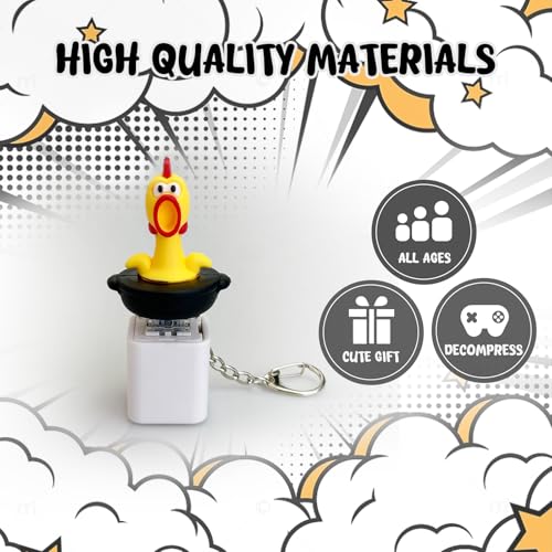 Screaming Chicken Keyboard Fidget Toy with LED Lights and Sound – Stress Relief Keychain
