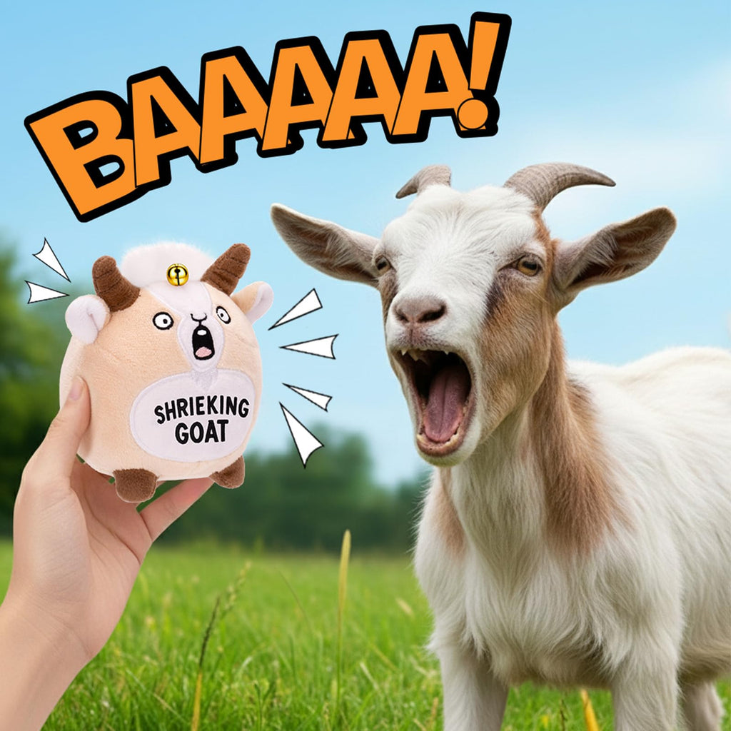 Screaming Goat Keychain – Funny Plush with Loud Sound, Cute Backpack Charm, Gag Gift for Adults