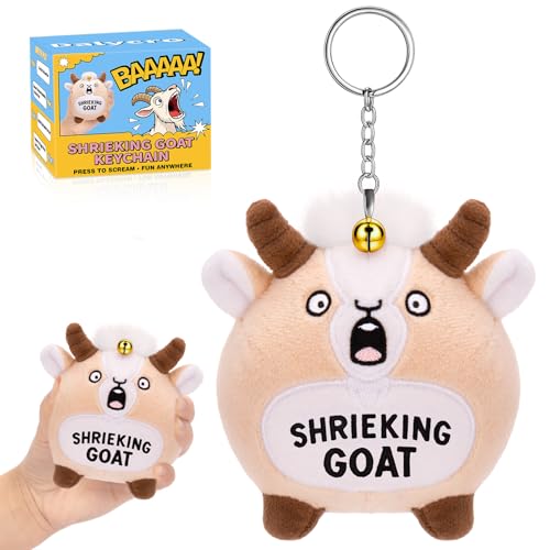 Screaming Goat Keychain – Funny Plush with Loud Sound, Cute Backpack Charm, Gag Gift for Adults