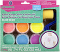 Scribbles Neon Finger Paint & Roller Kit – 6 Permanent Fabric Paints, Washes Off Skin, Non-Toxic