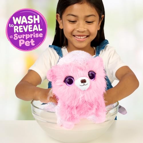 ScruffaLuvs Pink Surprise Pet – Wash to Reveal Mystery Plush Toy with Carrier