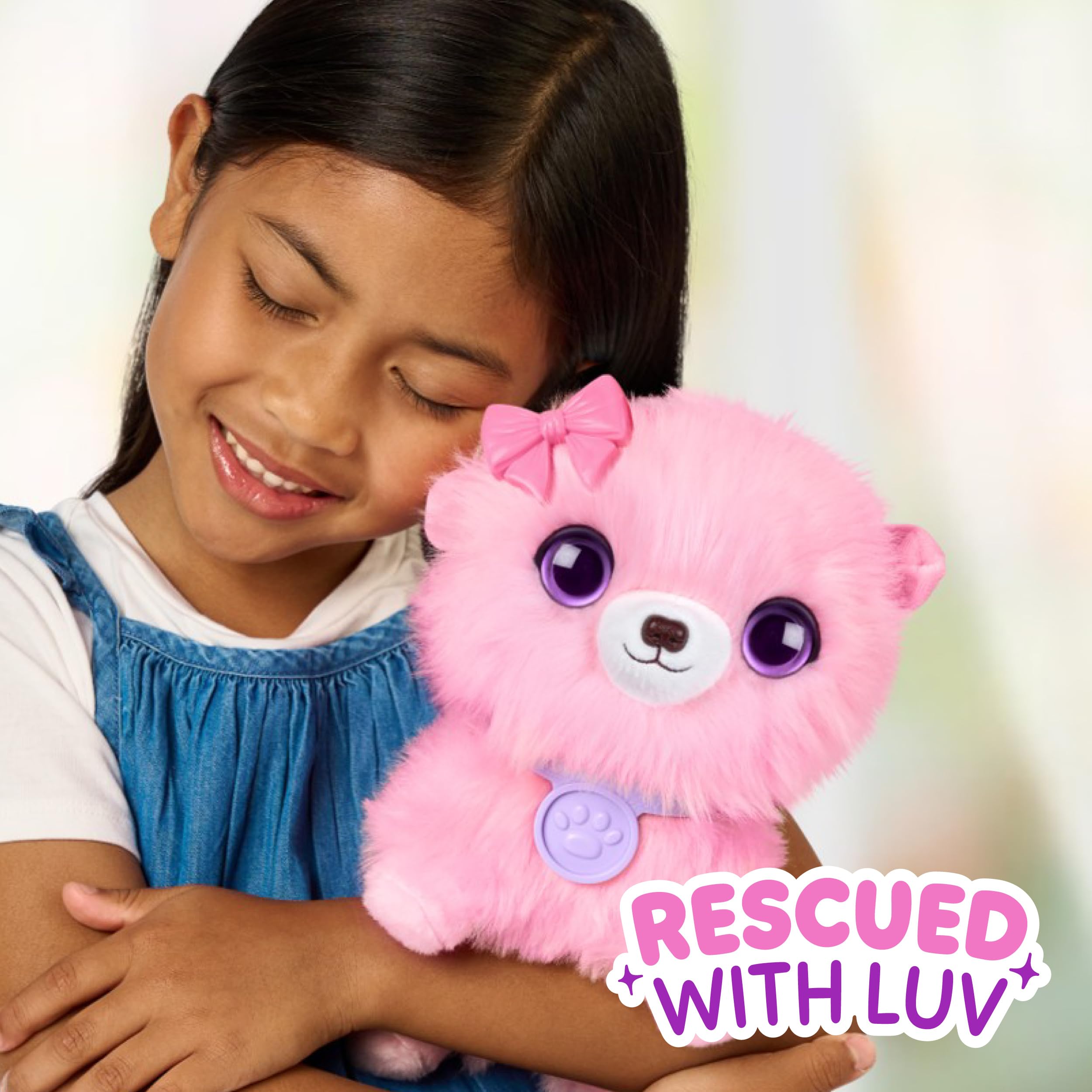 ScruffaLuvs Pink Surprise Pet – Wash to Reveal Mystery Plush Toy with Carrier
