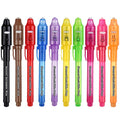SCStyle 10-Pack Invisible Ink Pens with UV Light for Secret Messages and Spy Games