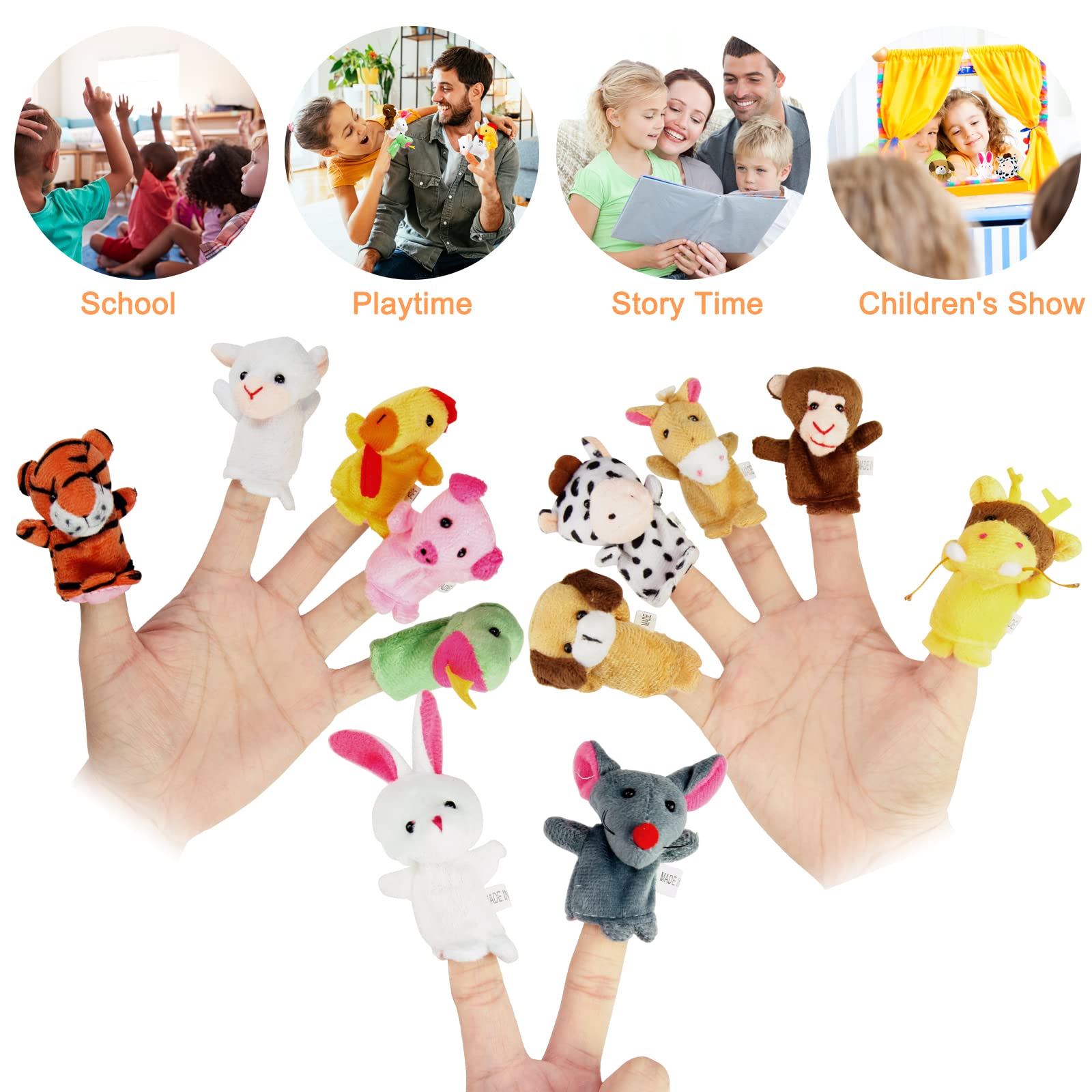 Sealive Finger Puppets for Toddlers 1-3 – Soft Plush Animal Toys for Storytelling and Early Learning