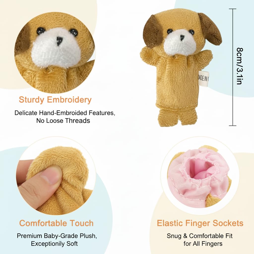 Sealive Finger Puppets for Toddlers 1-3 – Soft Plush Animal Toys for Storytelling and Early Learning