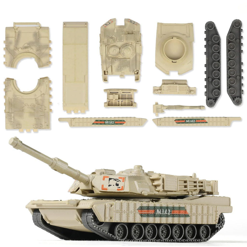 SEBUNAS 1/72 Scale M1A2 Tank Model Kit - Quick Build 9-Piece Set with Rotating Turret