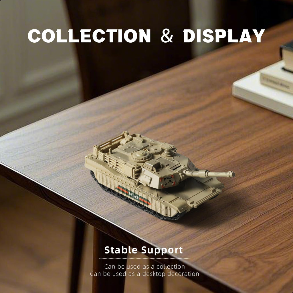 SEBUNAS 1/72 Scale M1A2 Tank Model Kit - Quick Build 9-Piece Set with Rotating Turret