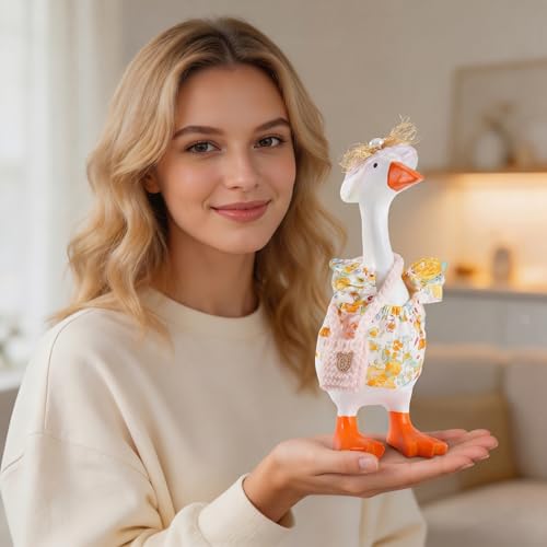 SECVOY 16-Piece Spring/Summer Desk Goose Outfit Set for 7-Inch Geese – Hats, Dresses, Glasses & Ornaments