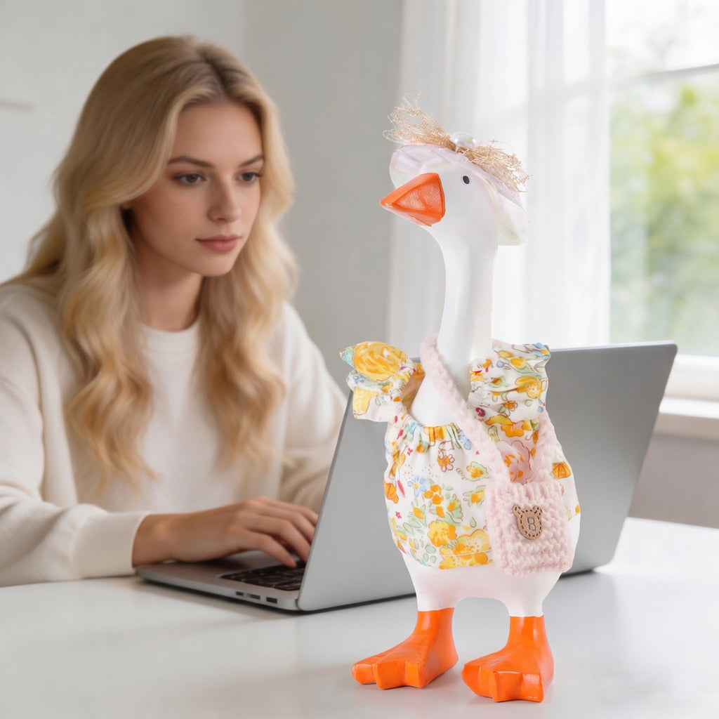SECVOY 16-Piece Spring/Summer Desk Goose Outfit Set for 7-Inch Geese – Hats, Dresses, Glasses & Ornaments