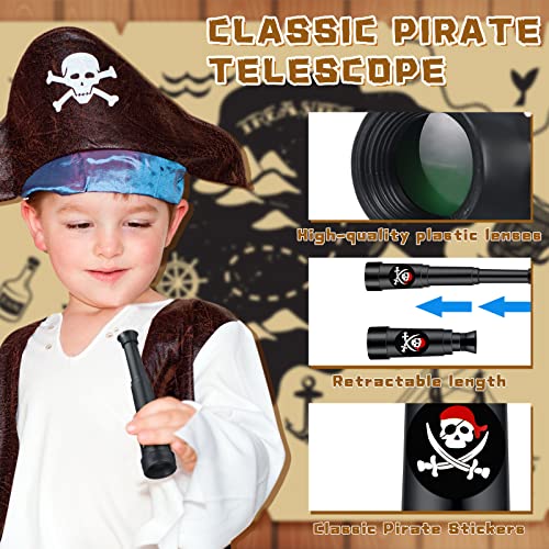 Seenelling 30-Piece Mini Plastic Pirate Telescopes Bulk Party Favors for Halloween and Birthday Themes