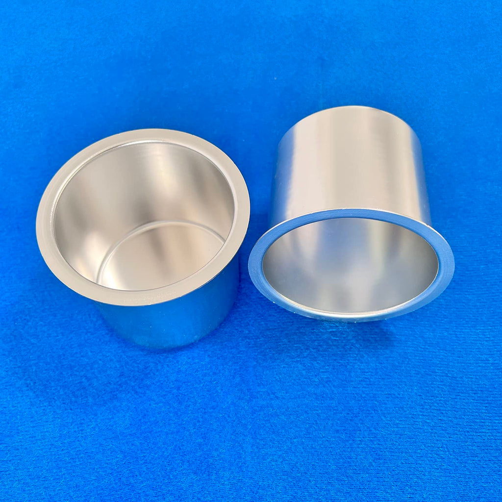 SEETOOOGAMES Jumbo Aluminum Drop-in Poker Table Cup Holder Inserts (Pack of 2, Silver)