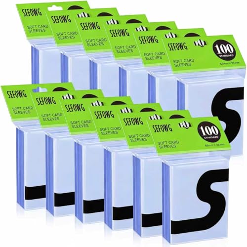 SEFOWG 1200 Clear Trading Card Sleeves – Standard Size 66x91mm Polypropylene Protectors
