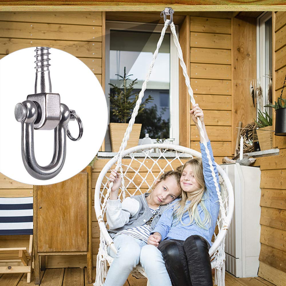 SELEWARE 2 Pack Heavy Duty Swing Hangers – Stainless Steel Ceiling Mounts for Porch Swings, Hammocks, and More
