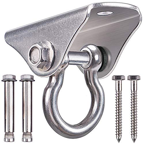 SELEWARE Heavy Duty Stainless Steel Swing Hanger – Ceiling Mount for Porch Swing, Hammock Chair, Heavy Bag, Yoga Silk – 1000 lbs Capacity