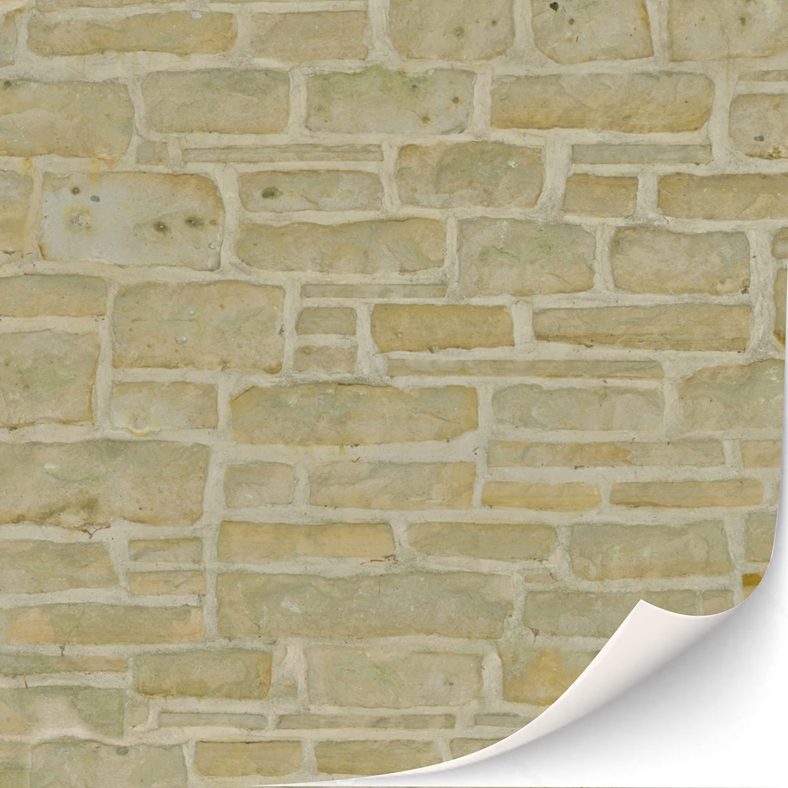 Self-Adhesive Dollhouse Wall Cladding, 1:12 Scale, Limestone, 3 A4 Sheets