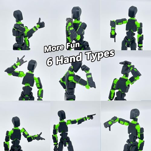 SENROELECTRONAGE T13 Action Figure – 5.4" 3D Printed Dummy 13, Fully Articulated with 6 Hand Shapes & 5 Weapons