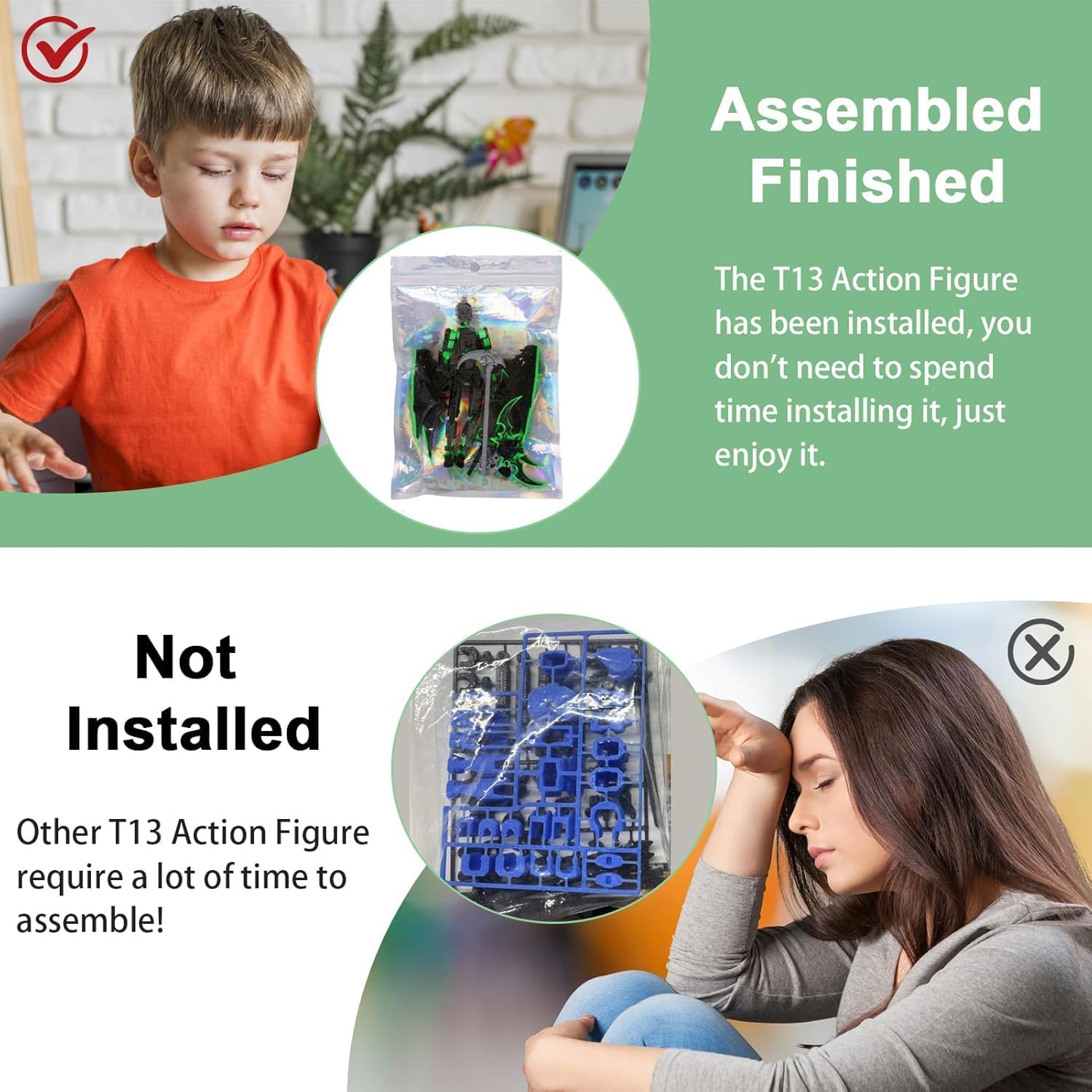 SENROELECTRONAGE T13 Action Figure – 5.4" 3D Printed Dummy 13, Fully Articulated with 6 Hand Shapes & 5 Weapons