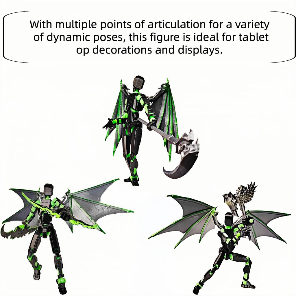 SENROELECTRONAGE T13 Action Figure – 5.4" 3D Printed Dummy 13, Fully Articulated with 6 Hand Shapes & 5 Weapons