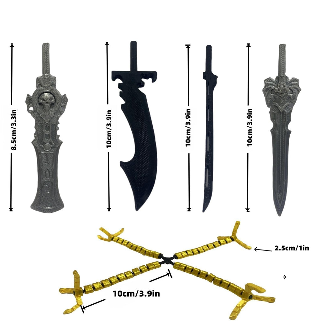 SENROELECTRONAGE T13 Action Figure – 5.4in Pre-Assembled 3D Printed Yellow Dummy 13 with 6 Hand Shapes and 6 Weapons