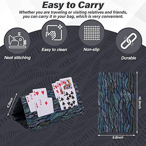 SeptCity Striped Canvas Playing Card Holder – Hands-Free, 6 Slots, Holds 40 Cards