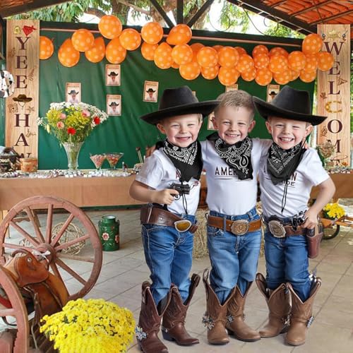 SeptCity Toddler Cowboy Hat & Blue Bandana Set – Ages 2-5, Western Dress-Up for Halloween & Parties