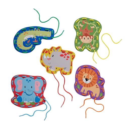 Serabeena Safari Animal Lacing Cards – Screen-Free Toy for Ages 3+