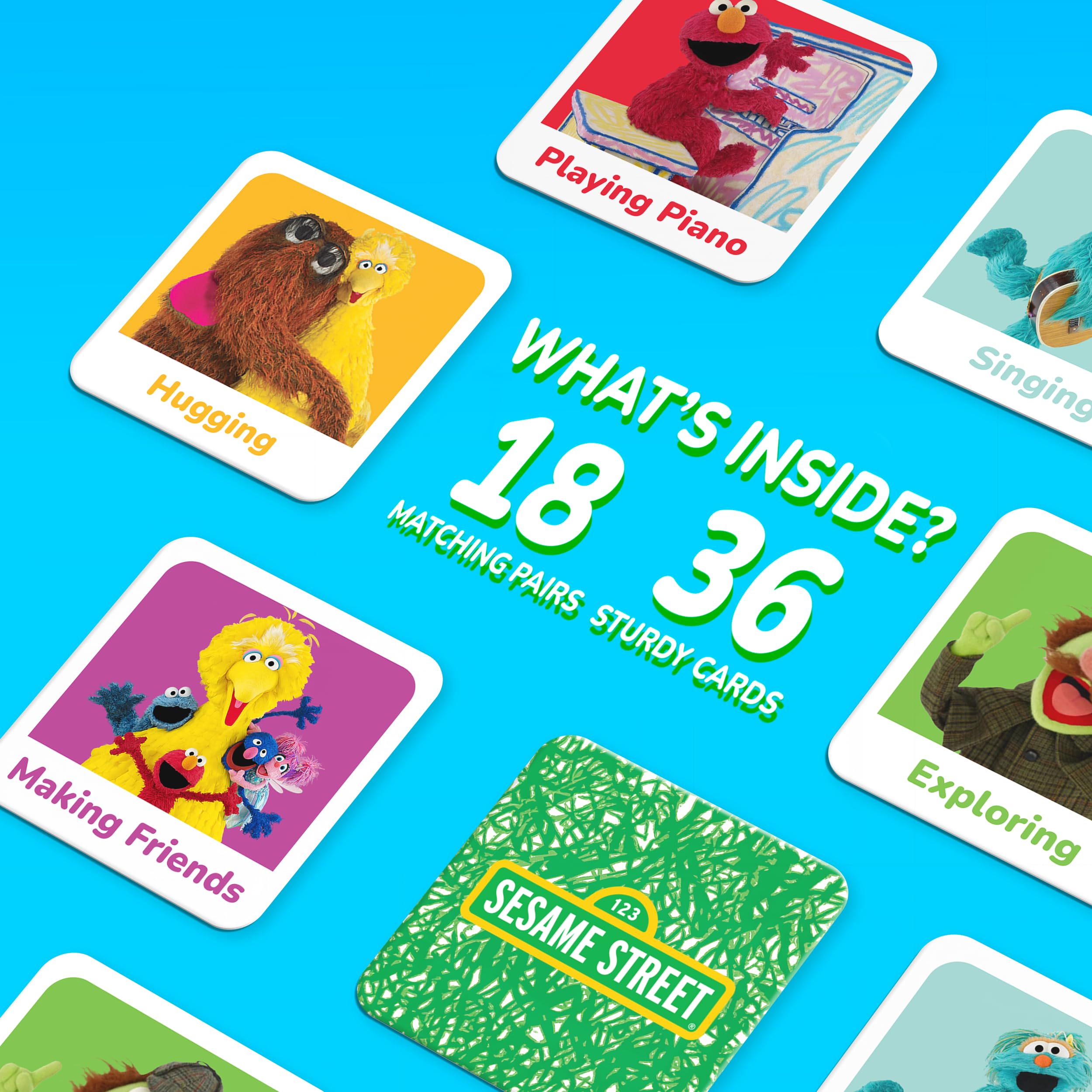 Sesame Street Matching Game by MasterPieces – Fun Memory Card Game for Kids Ages 3+