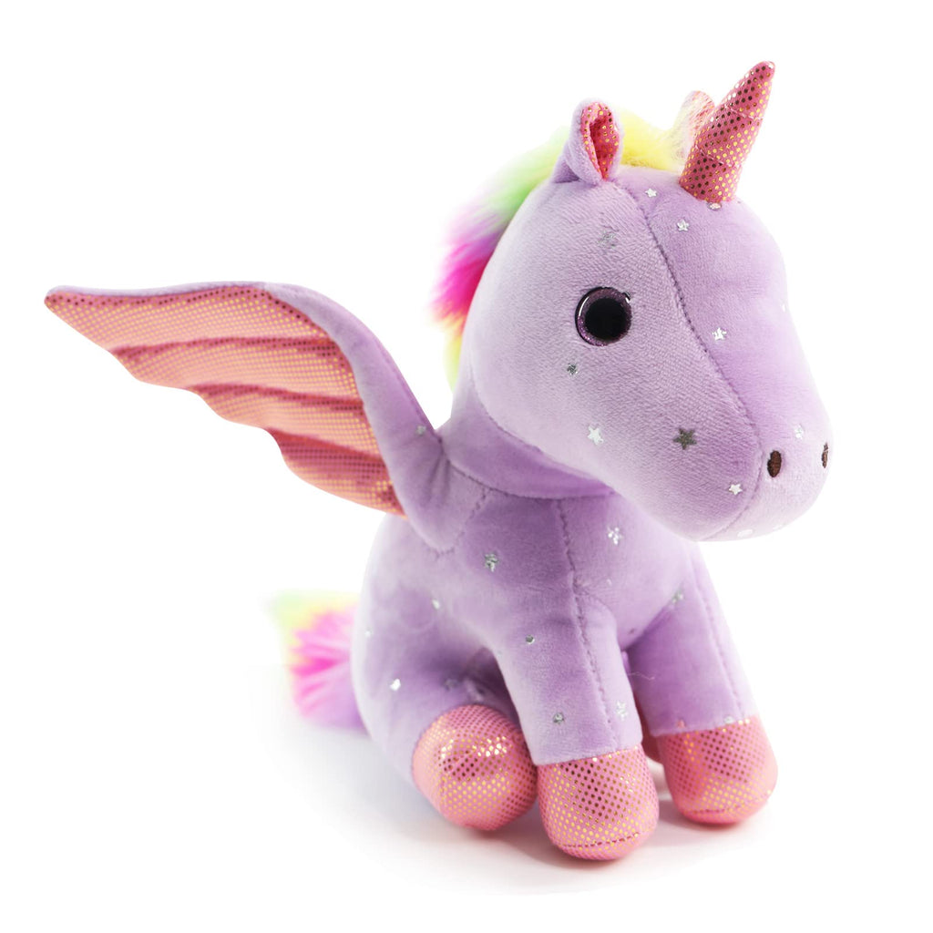 Sew Butiful 8 Inch Unicorn Stuffed Animals Set of 4 - Soft Plush Toys for Girls, Birthday Gift (Pink, Blue, Purple, White)