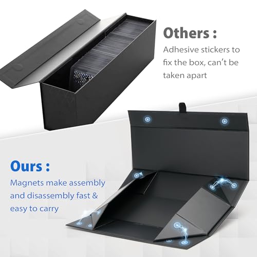 SFSOC Magnetic Storage Box for Toploaders – 200-Card Capacity, 5 Dividers, Reinforced Corners