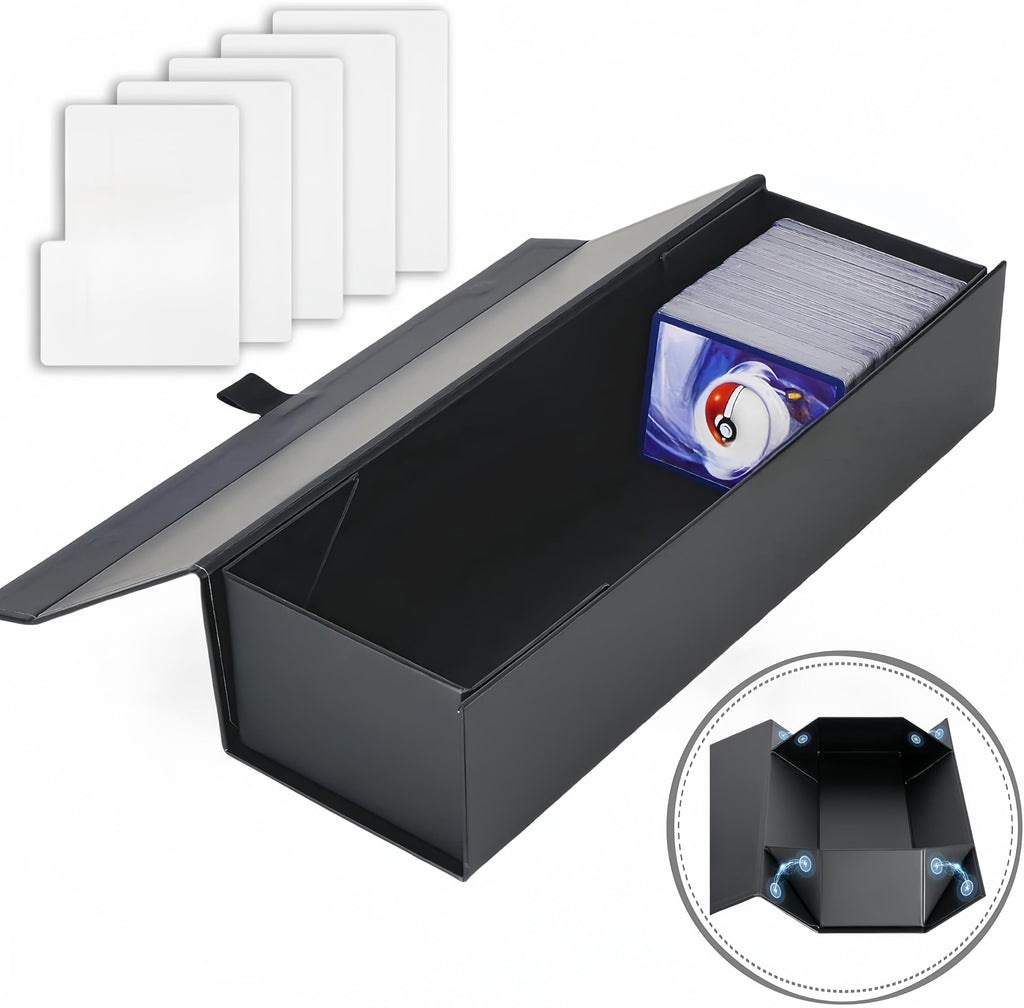 SFSOC Magnetic Trading Card Storage Box with Dividers - Holds 900+ Cards for TCG, Sports Cards