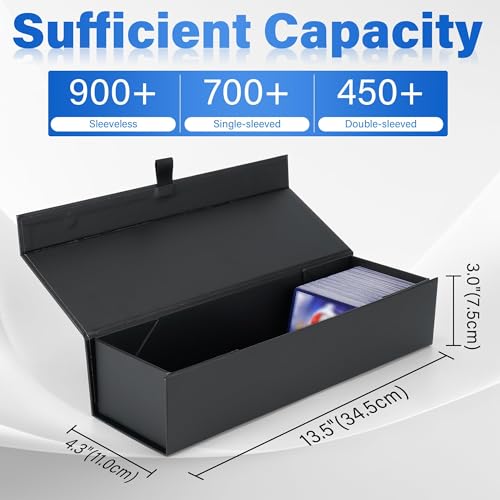 SFSOC Magnetic Trading Card Storage Box with Dividers - Holds 900+ Cards for TCG, Sports Cards