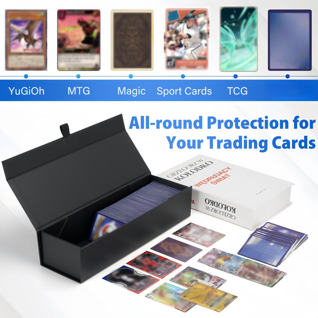SFSOC Magnetic Trading Card Storage Box with Dividers - Holds 900+ Cards for TCG, Sports Cards
