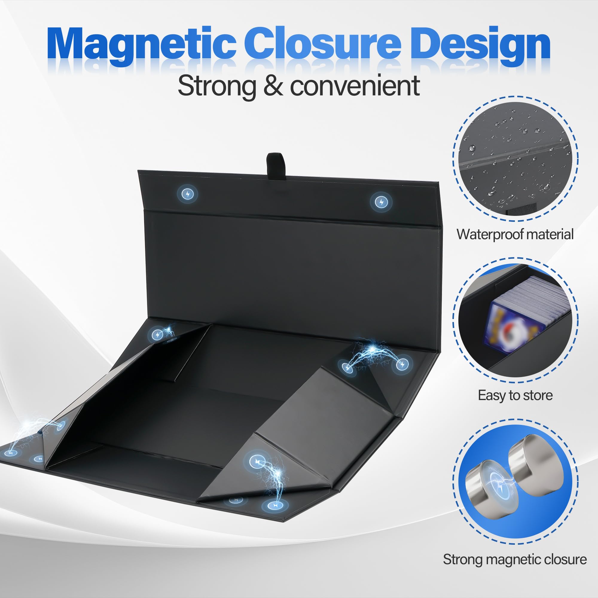 SFSOC Magnetic Trading Card Storage Box with Dividers - Holds 900+ Cards for TCG, Sports Cards
