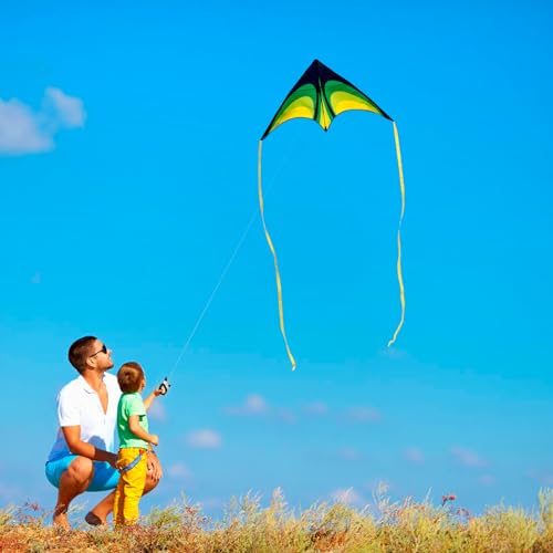 SGftre Delta Kite Set – 55 Inch Easy Launch Kite for Kids and Adults, Perfect for Beach and Park