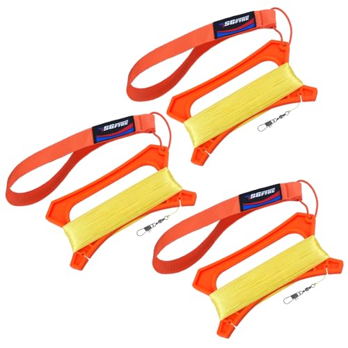 SGftre Kite String Handle 3 Pack - 324ft Nylon Kite Reel for Adults and Kids, High Visibility Orange