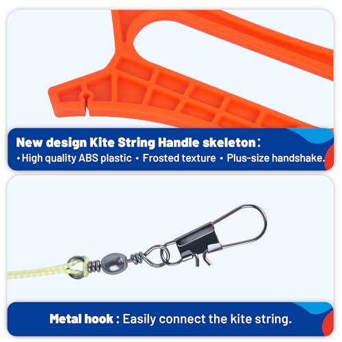 SGftre Kite String Handle 3 Pack - 324ft Nylon Kite Reel for Adults and Kids, High Visibility Orange